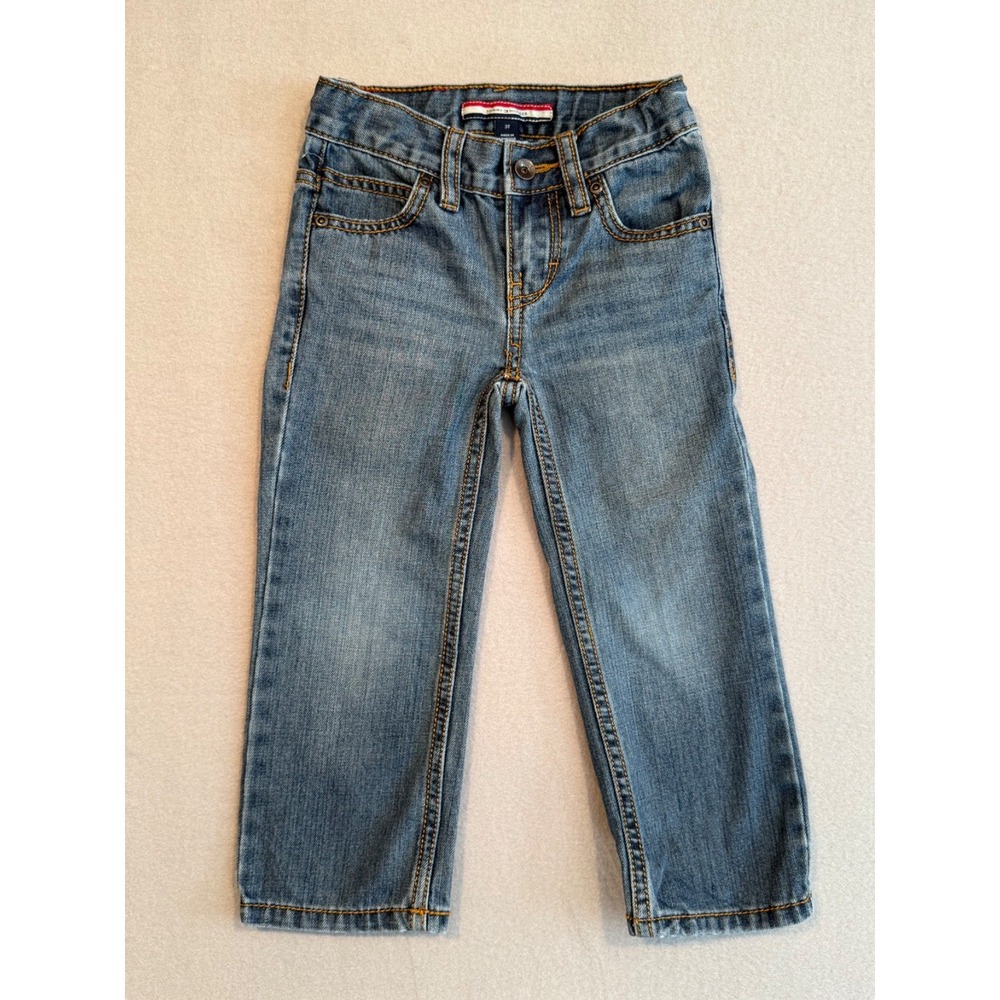 Tommy Hilfiger Boys Jeans 3T Freedom Relaxed Fit Blue Denim Adjustable Waist